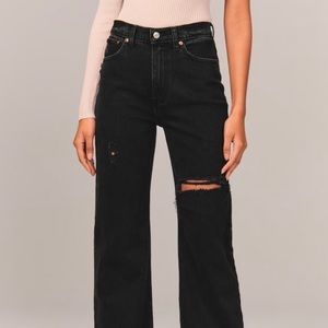 abercrombie washed black high rise 90s relaxed jean